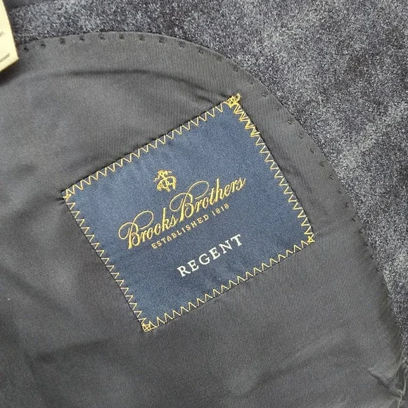 Brooks Brothers Regent Sport Coat Mens 44L Blue Plaid Reda 100% Wool Blazer